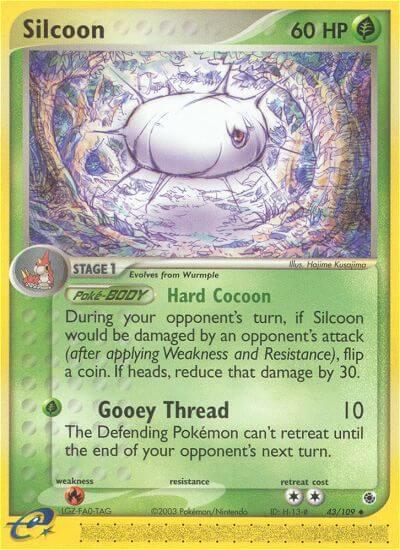 Silcoon Pokemon card from Ruby and Sapphire