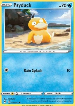 Psyduck Pokemon card from Evolving Skies