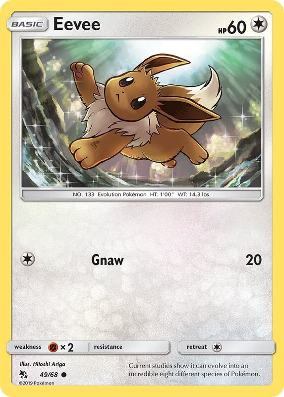 Eevee (49) Pokemon card from Hidden Fates