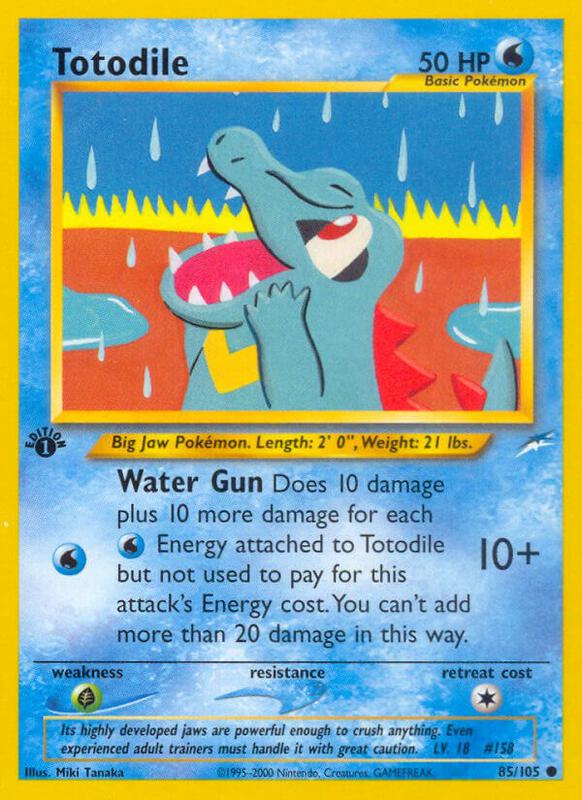 Totodile Pokemon card from Neo Destiny
