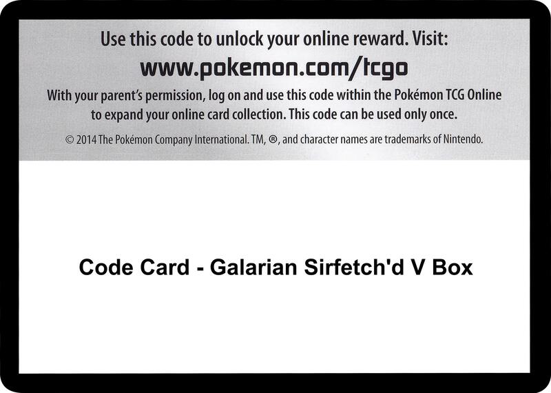 Code Card - Galarian Sirfetch'd V Box Pokemon card from SWSH03: Darkness