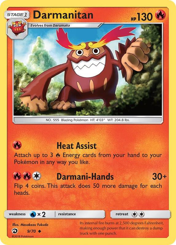 Darmanitan Pokemon card from Dragon Majesty
