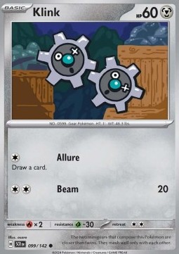 Klink Pokemon card from Stellar Crown