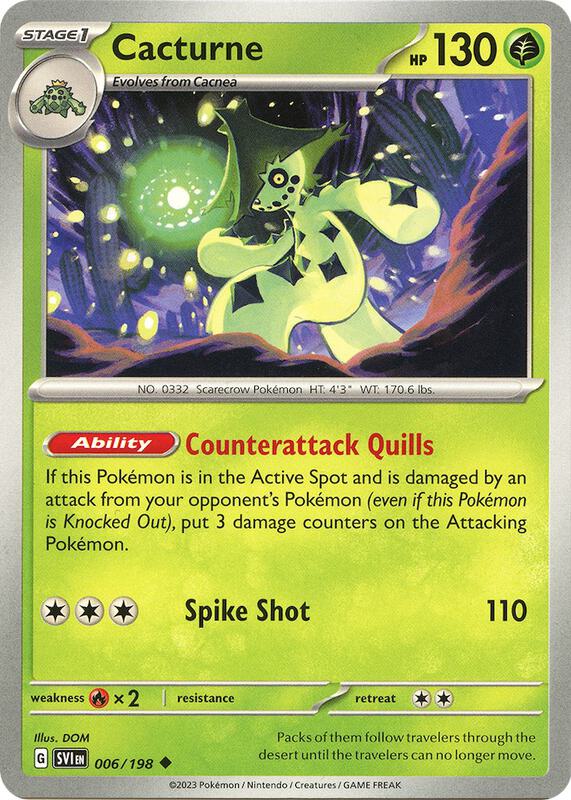 Cacturne Pokemon card from SV01: Scarlet & Violet Base Set