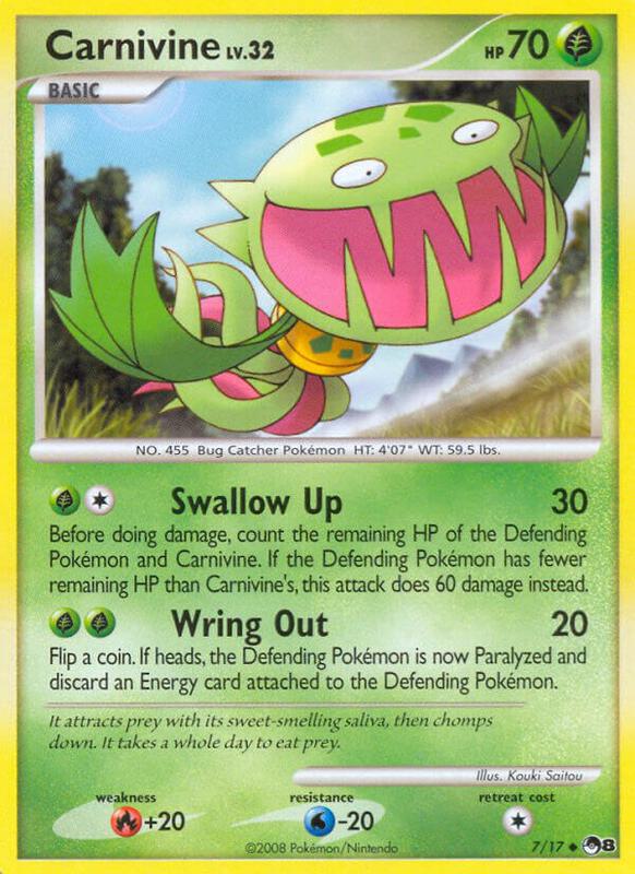 Carnivine Pokemon card from POP Series 8