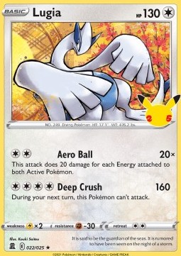 Lugia Pokemon card from Celebrations
