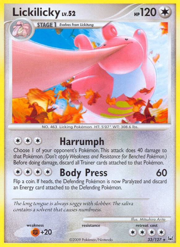 Lickilicky Pokemon card from Platinum