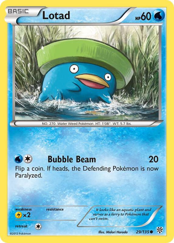 Lotad Pokemon card from Plasma Storm