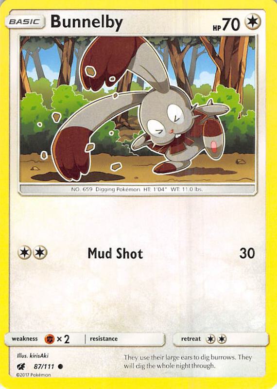Bunnelby Pokemon card from SM - Crimson Invasion