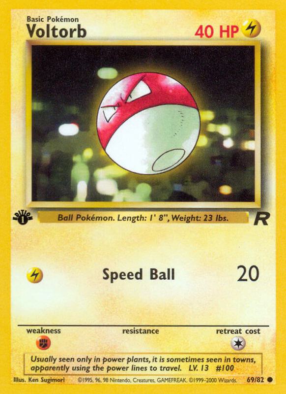Voltorb Pokemon card from Team Rocket