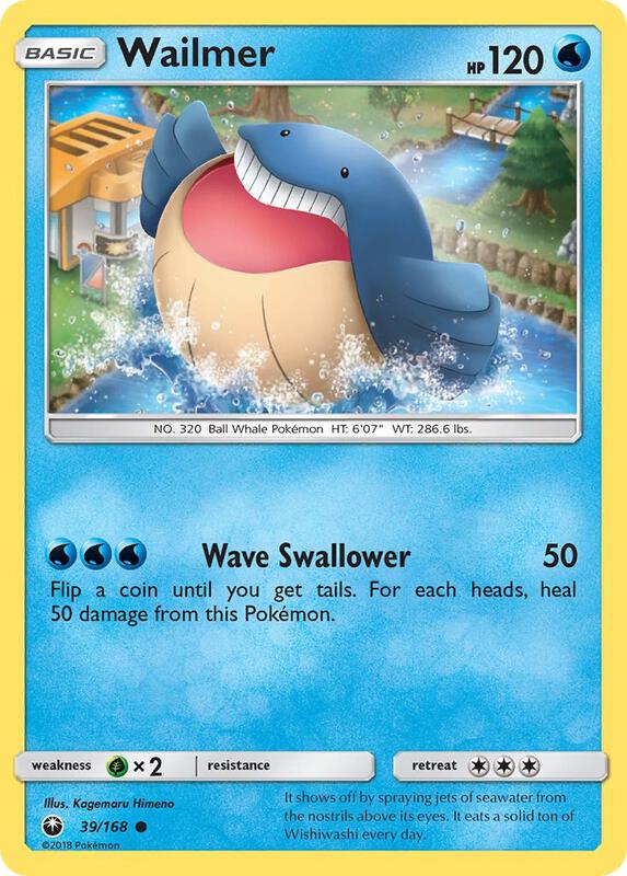 Wailmer Pokemon card from SM - Celestial Storm