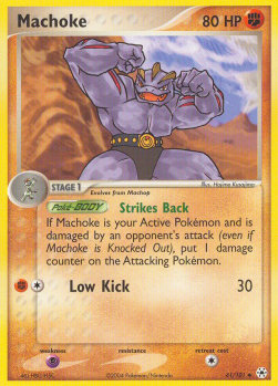 Machoke Pokemon card from EX Hidden Legends