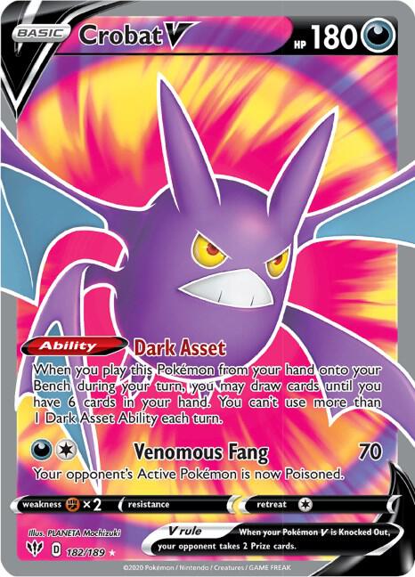 Crobat V (Full Art) Pokemon card from SWSH03: Darkness Ablaze