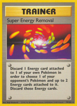 Super Energy Removal Pokemon card from Base Set