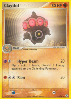 Claydol Pokemon card from EX Hidden Legends