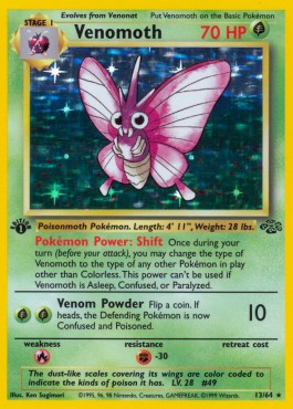 Venomoth Pokemon card from Jungle