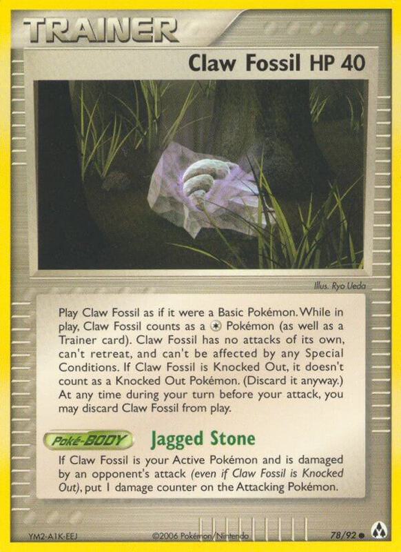 Claw Fossil Pokemon card from Legend Maker