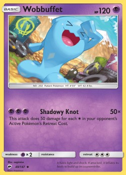 Wobbuffet Pokemon card from Burning Shadows
