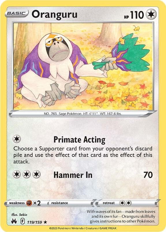 Oranguru Pokemon card from Crown Zenith