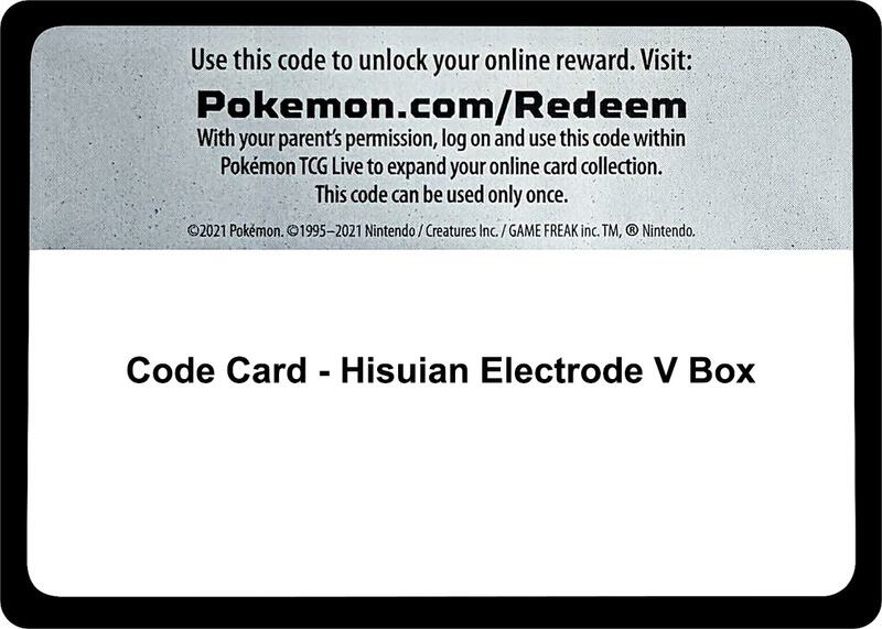 Code Card - Hisuian Electrode V Box Pokemon card from Miscellaneous Cards & Products