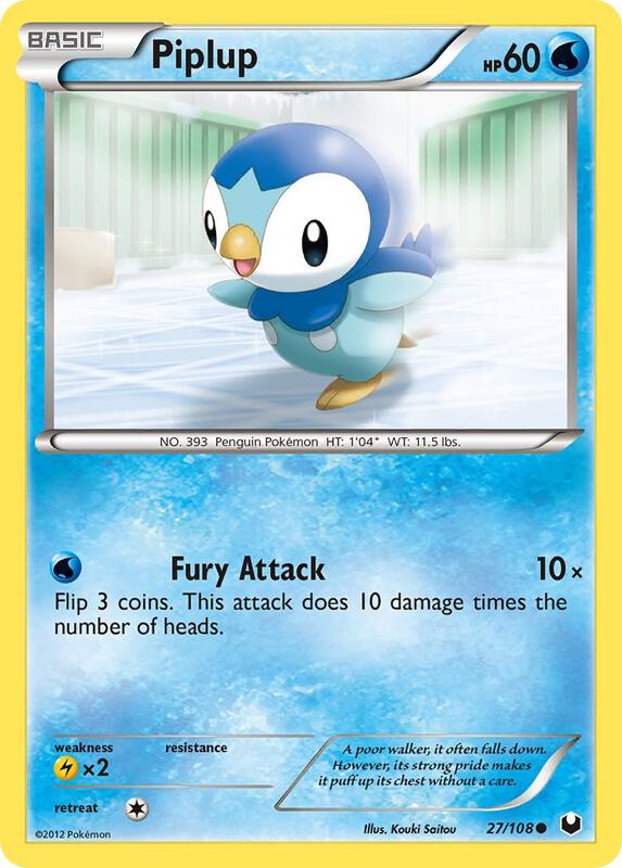 Piplup Pokemon card from Dark Explorers