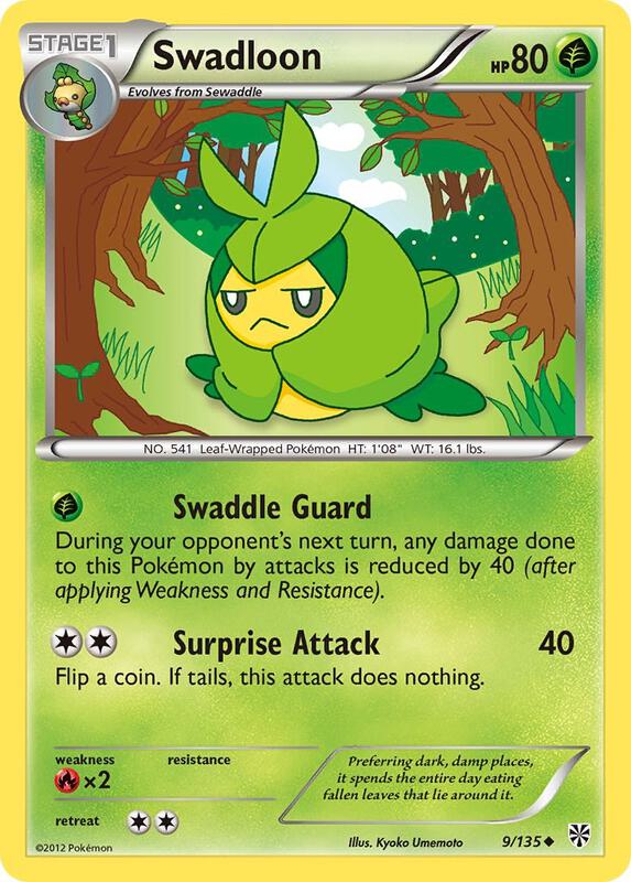 Swadloon Pokemon card from Plasma Storm