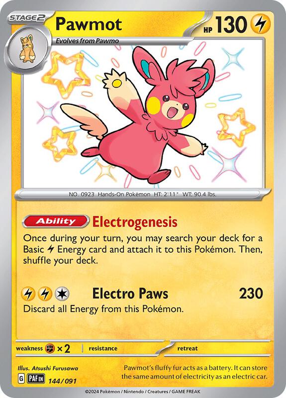 Pawmot Pokemon card from SV: Paldean Fates