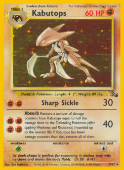 Kabutops Pokemon card from Fossil
