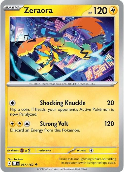 Zeraora Pokemon card from SV05: Temporal Forces