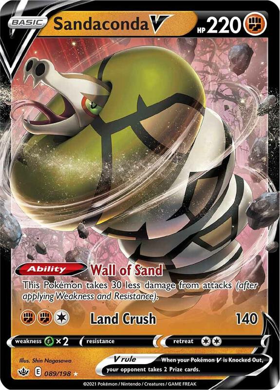 Sandaconda V Pokemon card from SWSH06: Chilling Reign