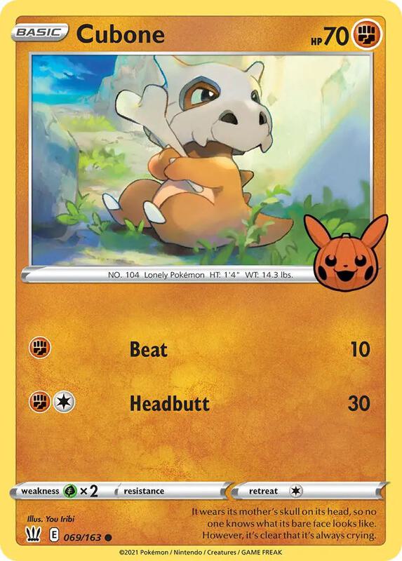 Cubone Pokemon card from Trick or Trade BOOster Bundle