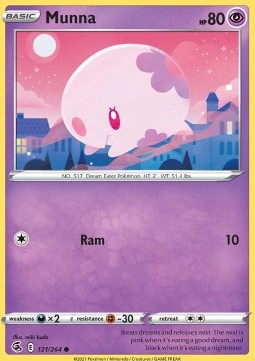 Munna Pokemon card from Fusion Strike