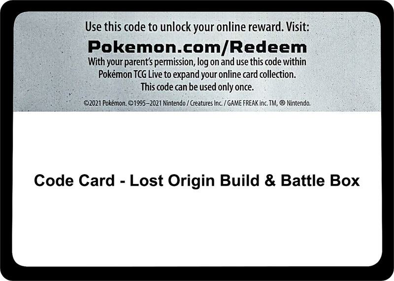 Code Card - Lost Origin Build & Battle Box Pokemon card from SWSH11: Lost
