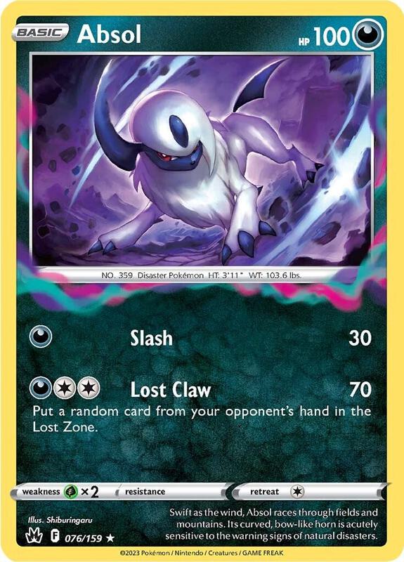 Absol Pokemon card from Crown Zenith