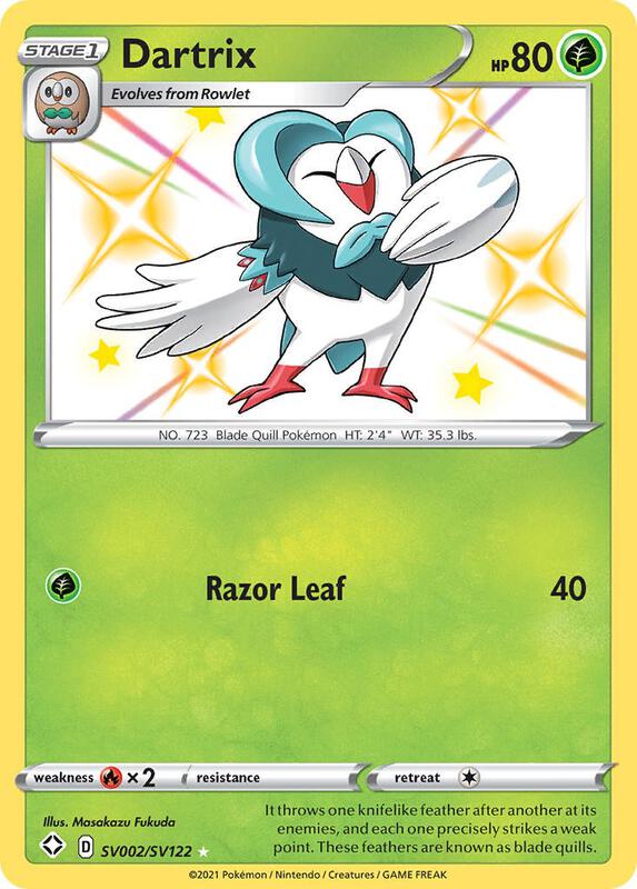 Dartrix Pokemon card from Shining Fates: Shiny Vault