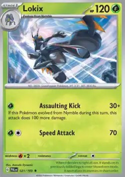 Lokix Pokemon card from Paldea Evolved