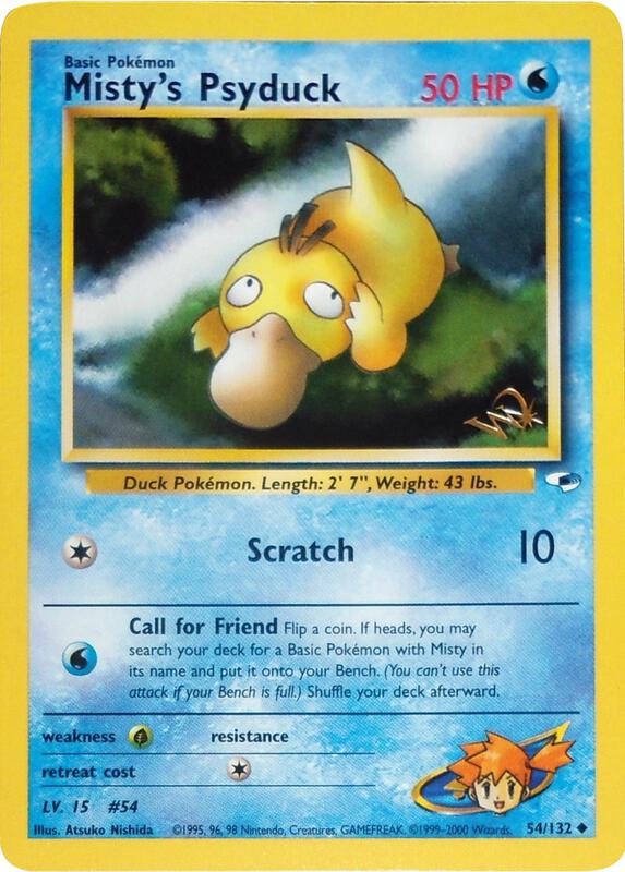 Misty's Psyduck [W Stamped] Pokemon card from WoTC Promo