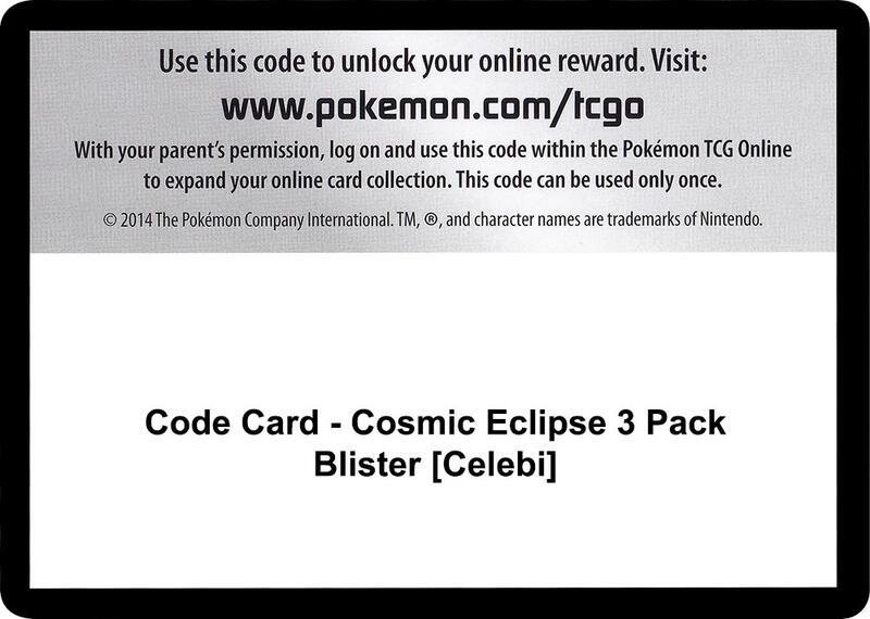 Code Card - Cosmic Eclipse 3 Pack Blister [Celebi] Pokemon card from SM - Cosmic Eclipse
