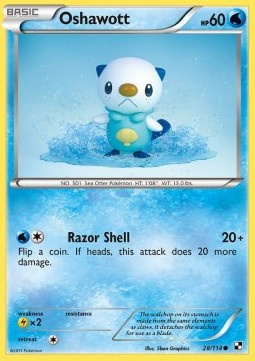 Oshawott Pokemon card from Black White