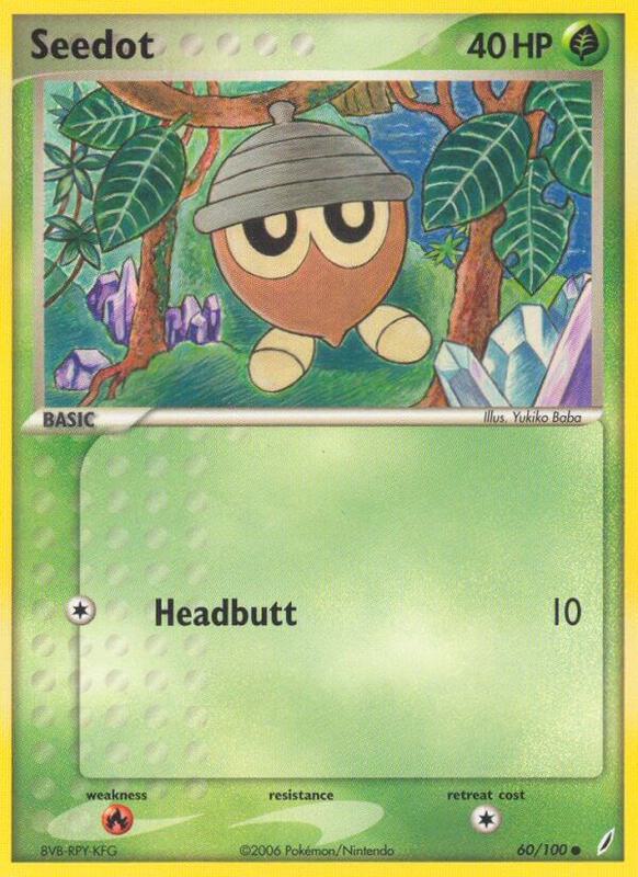 Seedot Pokemon card from Crystal Guardians