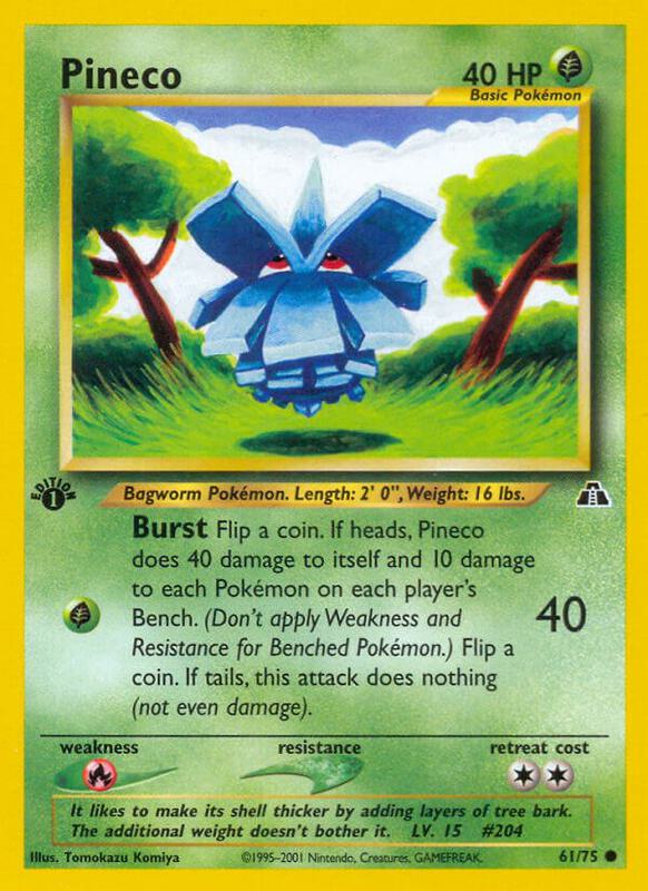Pineco Pokemon card from Neo Discovery