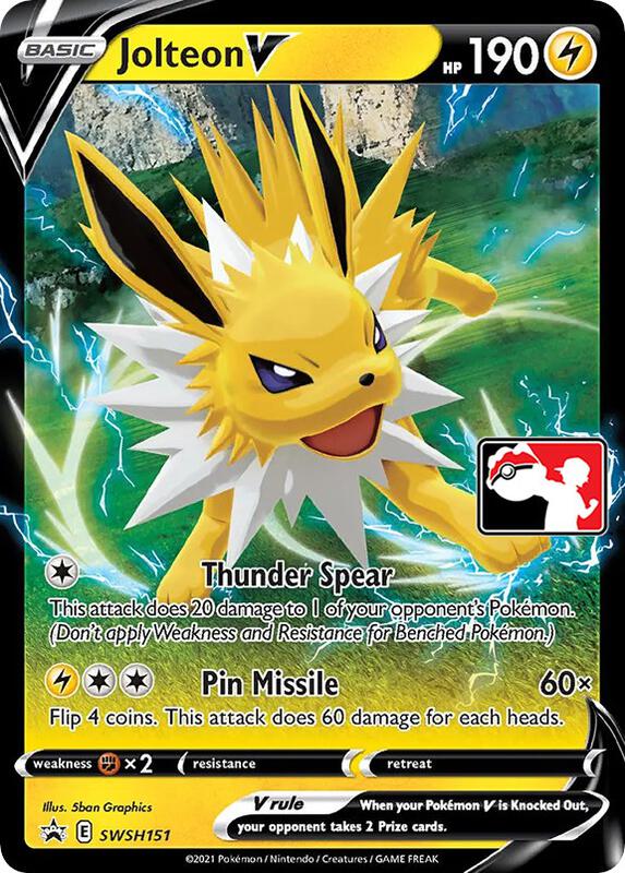 Jolteon V Pokemon card from Prize Pack Series Cards