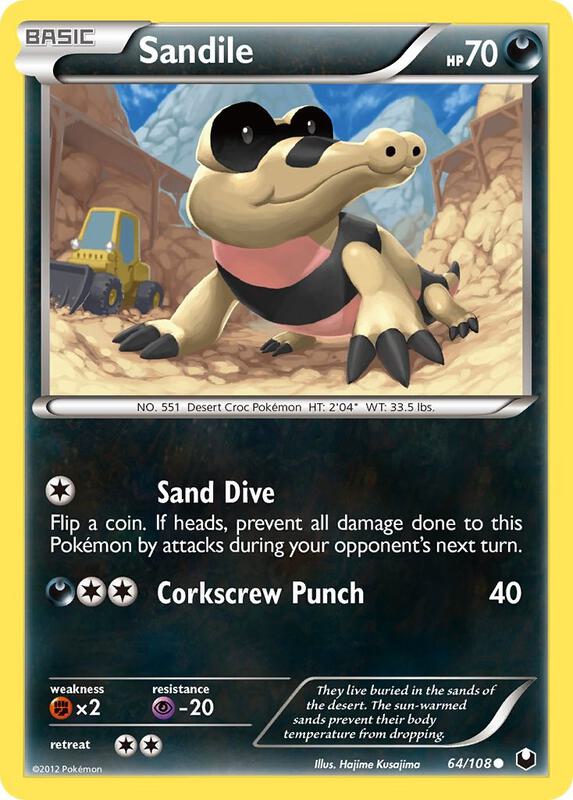 Sandile Pokemon card from Dark Explorers