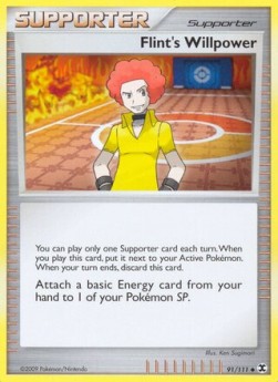 Flint's Willpower Pokemon card from Rising Rivals