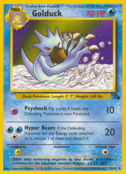Golduck Pokemon card from Fossil