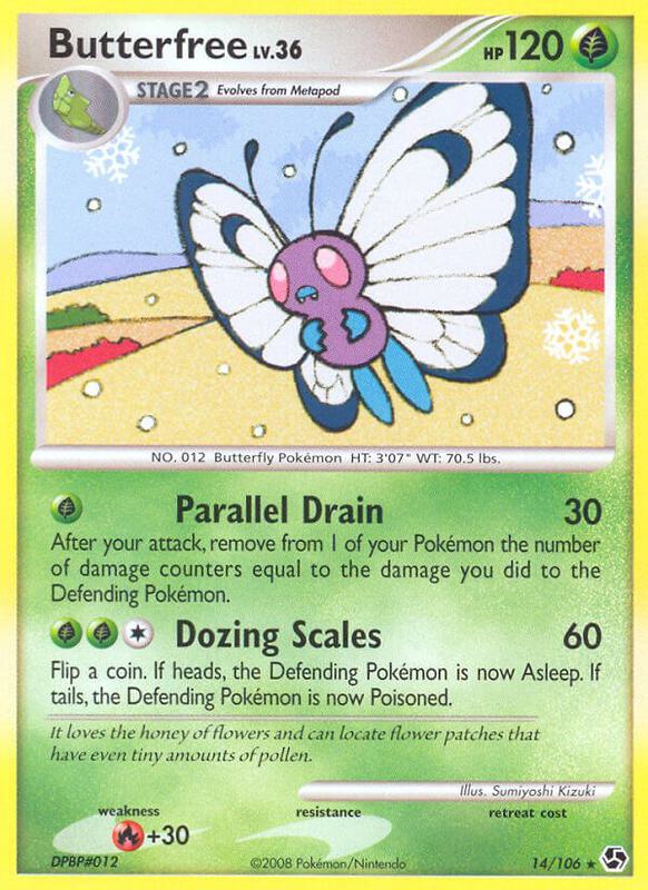 Butterfree Pokemon card from Great Encounters