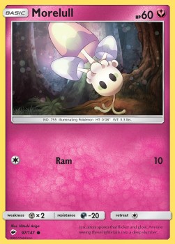 Morelull Pokemon card from Burning Shadows