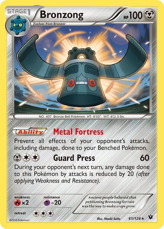 Bronzong Pokemon card from XY - Fates Collide