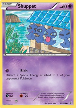 Shuppet Pokemon card from Roaring Skies
