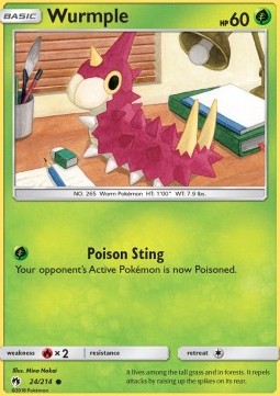 Wurmple Pokemon card from Lost Thunder